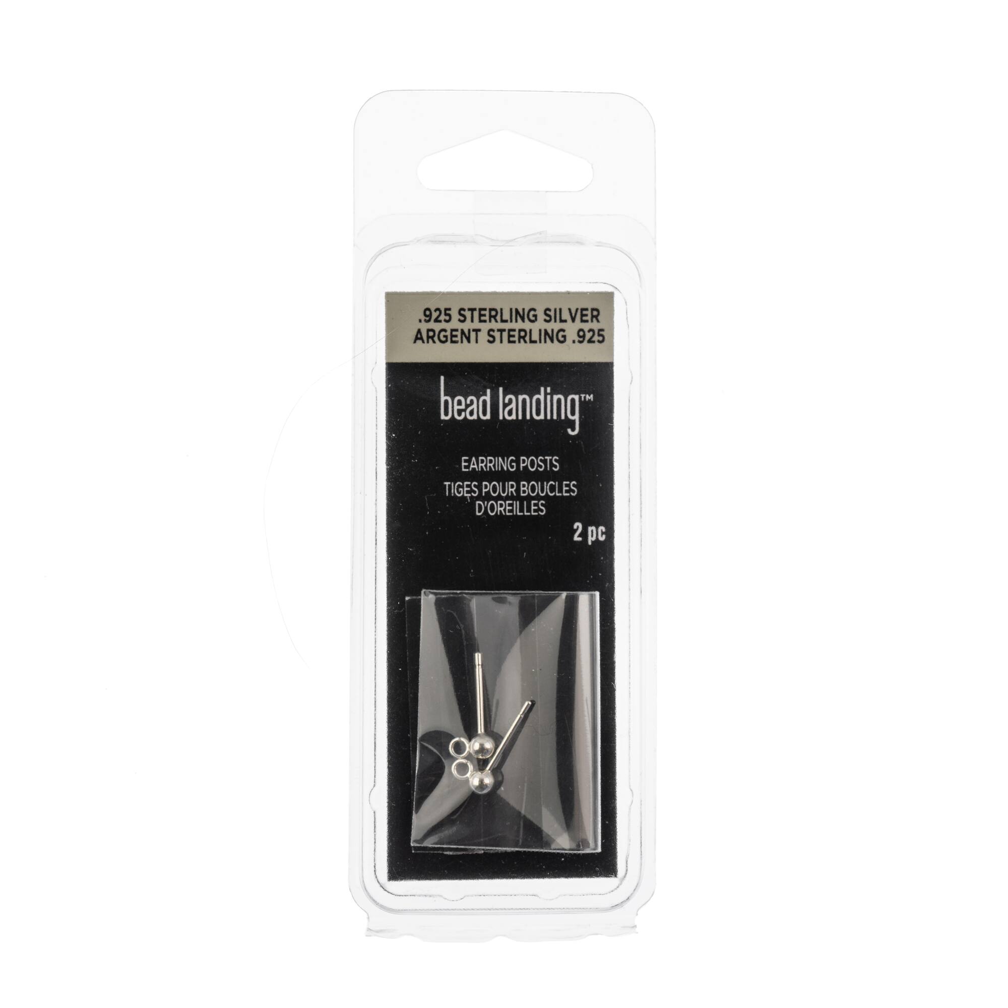 3mm Sterling Silver Ball Earring Posts, 2ct. by Bead Landing™